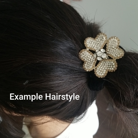 Jeweled Metal Bow Scrunchie - Picture 3 of 3